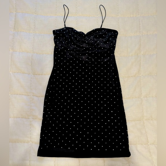 rhinestone embellished mini dress h&m H&m rhinestone mini